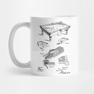 Billiard Table Vintage Patent Hand Drawing Mug